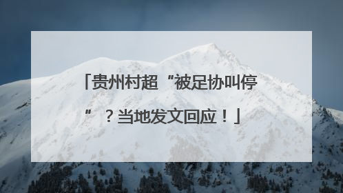 贵州村超“被足协叫停”？当地发文回应！