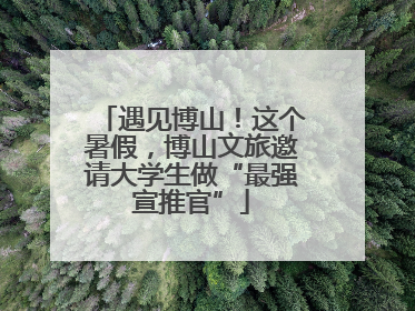 遇见博山！这个暑假，博山文旅邀请大学生做“最强宣推官”