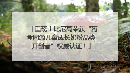 重磅！比尼高荣获“药食同源儿童成长奶粉品类开创者”权威认证！