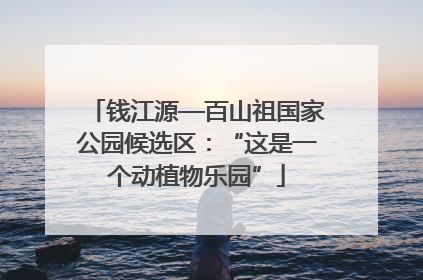 钱江源—百山祖国家公园候选区：“这是一个动植物乐园”