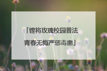 铿将玫瑰校园普法 青春无悔严惩毒患