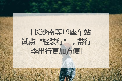 长沙南等19座车站试点“轻装行”，带行李出行更加方便