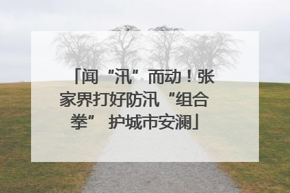 闻“汛”而动！张家界打好防汛“组合拳” 护城市安澜