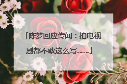 陈梦回应传闻：拍电视剧都不敢这么写……