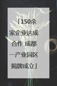 150余家企业达成合作 成都一产业园区揭牌成立