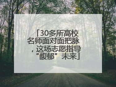 30多所高校名师面对面把脉，这场志愿指导“馥郁”未来